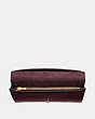 COACH®,DREAMER WALLET,Leather,Gold/Oxblood,Inside View,Top View