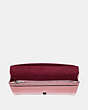 COACH®,DREAMER WALLET,Leather,Pewter/True Pink,Inside View,Top View