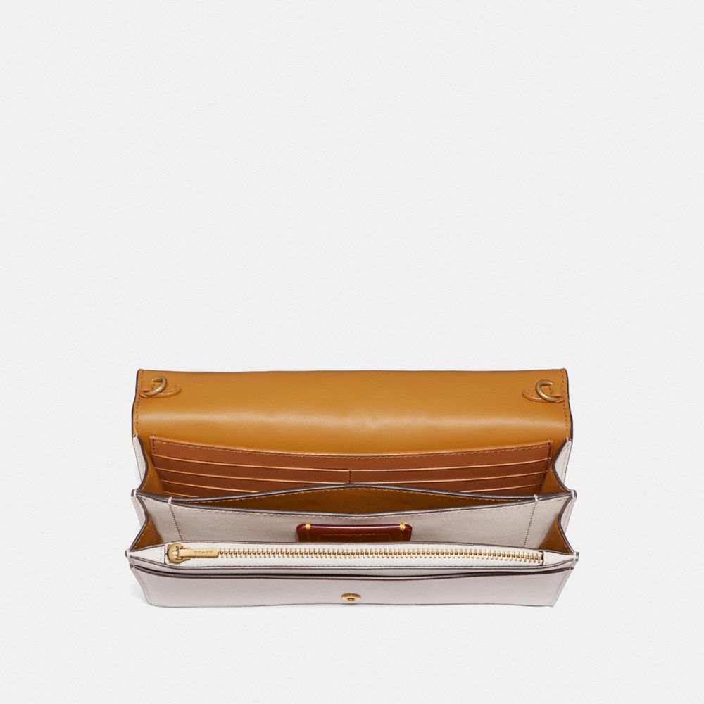 Callie Foldover Chain Clutch With Rivets