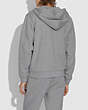 COACH®,ESSENTIAL FULL ZIP HOODIE,Cotton/Polyester,HEATHER GREY,Scale View
