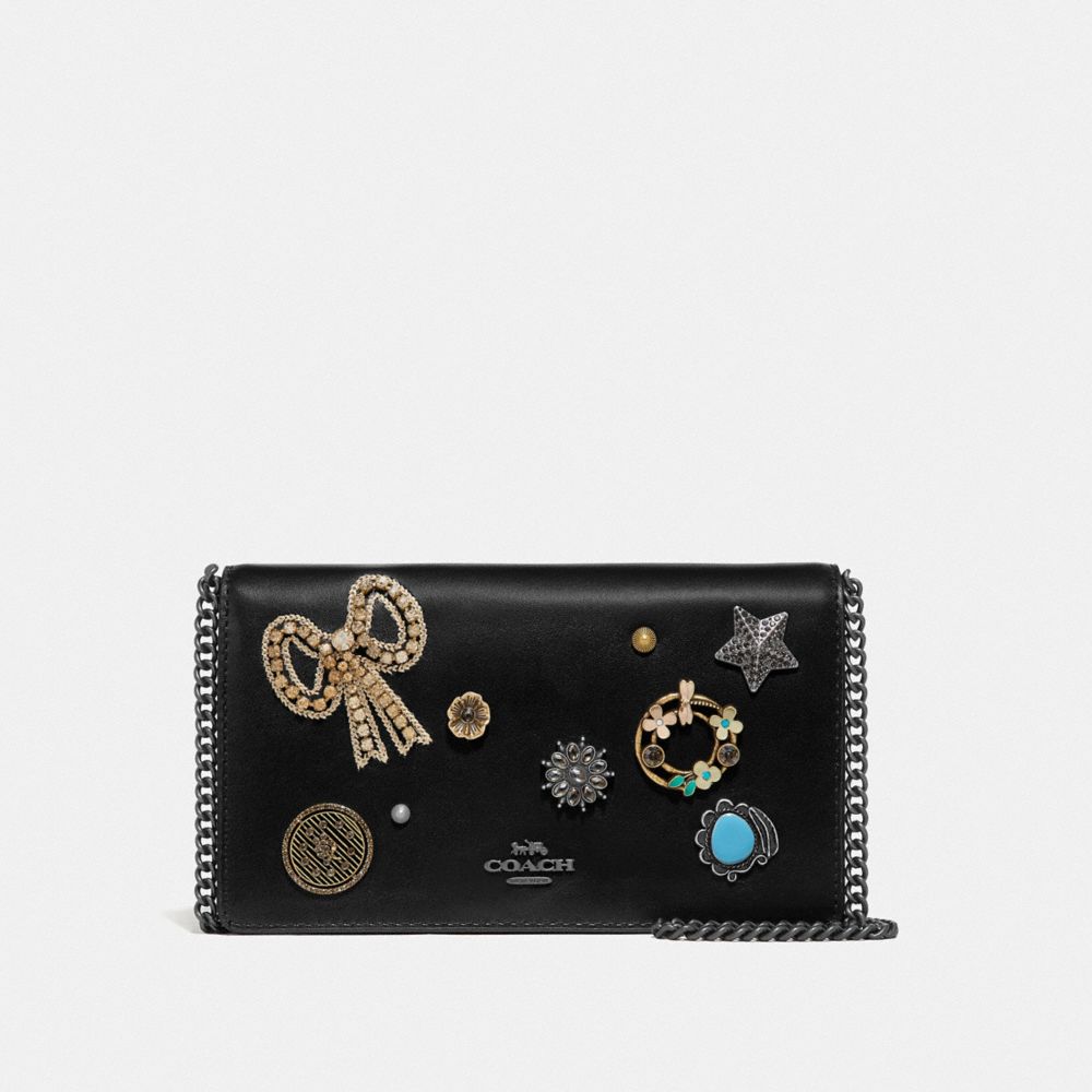 Callie Foldover Chain Clutch With Vintage Jewelry COACH