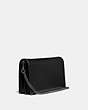 COACH®,CALLIE FOLDOVER CHAIN CLUTCH WITH VINTAGE JEWELRY,Leather,Mini,Pewter/Black,Angle View
