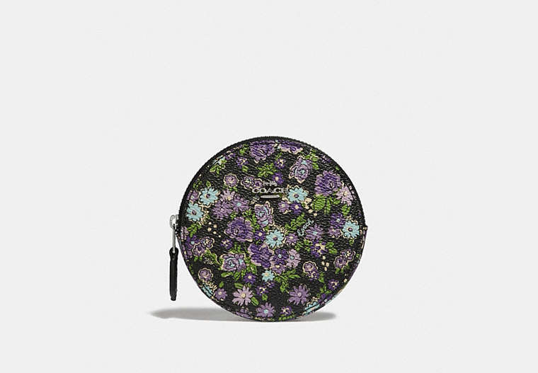 Round Coin Case With Posey Cluster Print