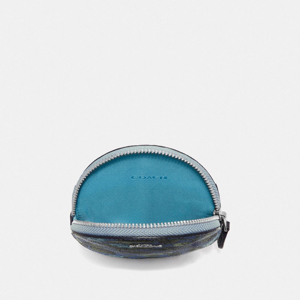 Round Coin Case With Sleeping Rose Print