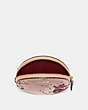 COACH®,ROUND COIN CASE WITH FLORAL BUNDLE PRINT,Coated Canvas,Beechwood Floral/Gold,Inside View,Top View
