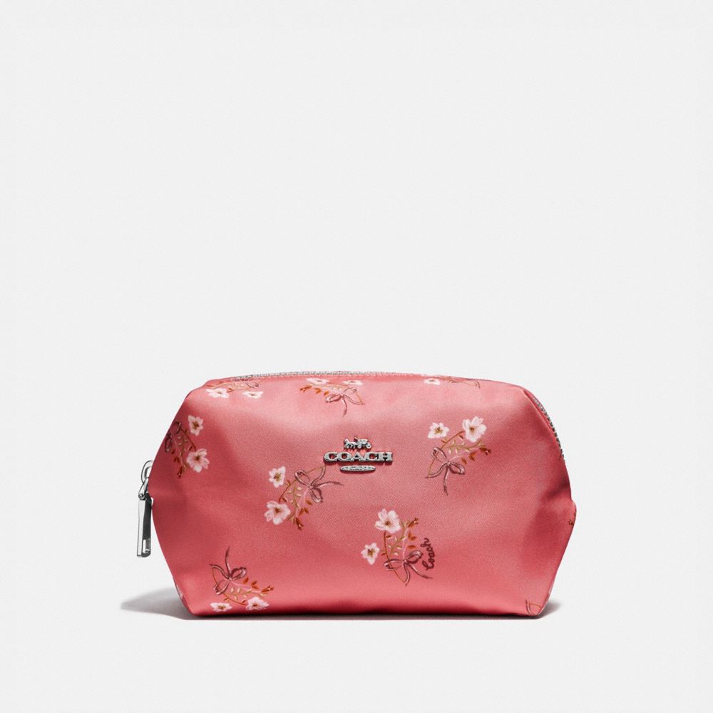 COACH Small Boxy Cosmetic Case With Floral Bow Print COACH