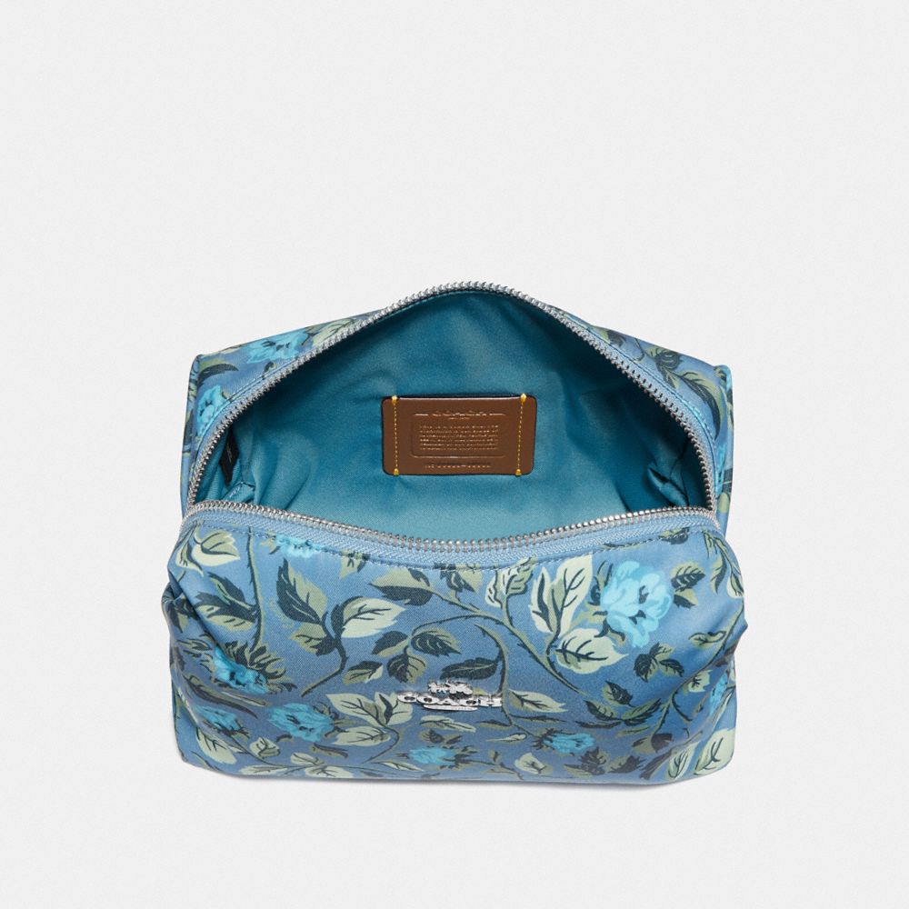 COACH®,Large Boxy Cosmetic Case With Sleeping Rose Print,,Inside View,Top View