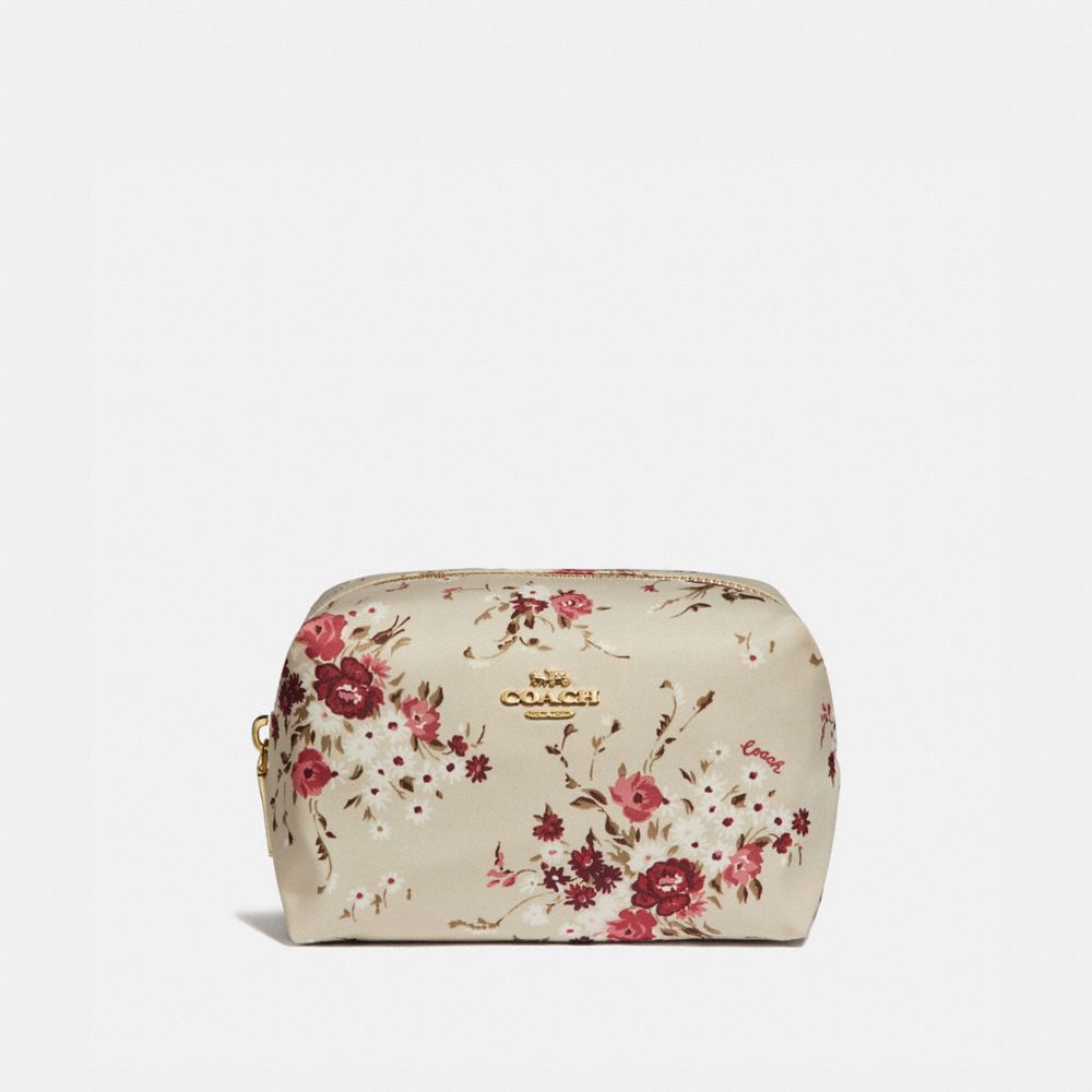 COACH Small Boxy Cosmetic Case With Floral Bundle Print