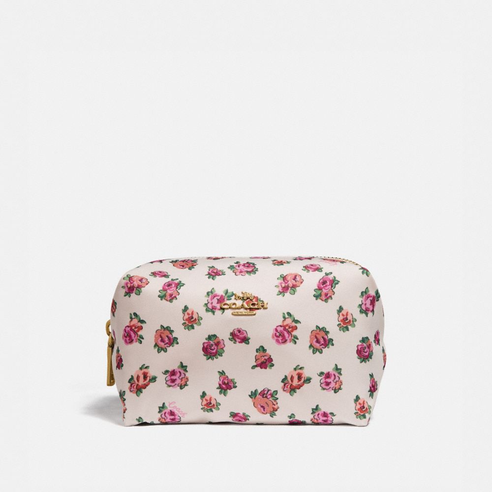 COACH GB Small Boxy Cosmetic Case With Mini Vintage Rose Print