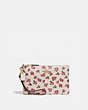 COACH®,SMALL WRISTLET WITH MINI VINTAGE ROSE PRINT,Coated Canvas,Gold/Chalk Vintage Rose,Front View
