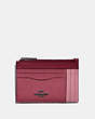 COACH®,LARGE CARD CASE IN COLORBLOCK,Leather,Gunmetal/Dusty Pink Multi,Front View