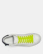 COACH®,NEON SHOE LACES,Knit,GREEN,Angle View