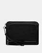 COACH®,KENNEDY POUCH,Leather,Black,Front View