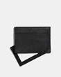 COACH®,SWIVEL CARD CASE,Leather,Black,Back View