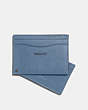 COACH®,SWIVEL CARD CASE,Leather,LIGHT DENIM,Angle View