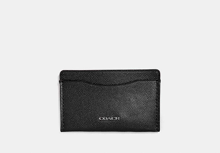 COACH®,SMALL CARD CASE,Leather,Black,Front View