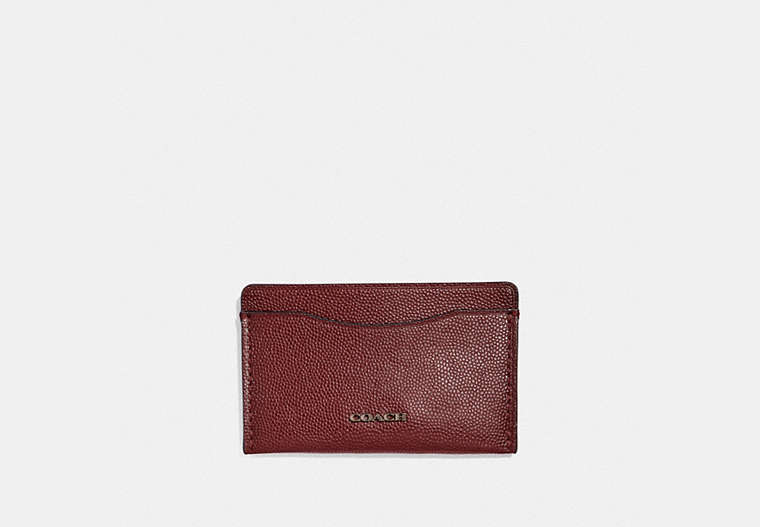 COACH®,SMALL CARD CASE,Leather,RED CURRANT,Front View