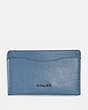 COACH®,SMALL CARD CASE,Leather,LIGHT DENIM,Front View