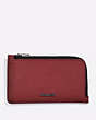 COACH®,L-ZIP CARD CASE,Leather,RED CURRANT,Front View