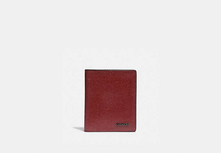 COACH®,SLIM WALLET,Leather,RED CURRANT,Front View