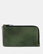 COACH®,L-ZIP CARD CASE,Leather,Olive,Front View