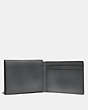 COACH®,TRIFOLD CARD WALLET,Leather,GRAPHITE,Inside View,Top View