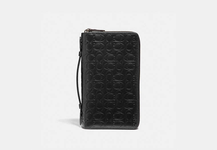 Double Zip Travel Organizer In Signature Leather