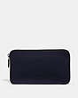 COACH®,TRAVEL GUIDE POUCH,Leather,Mini,Midnight,Front View