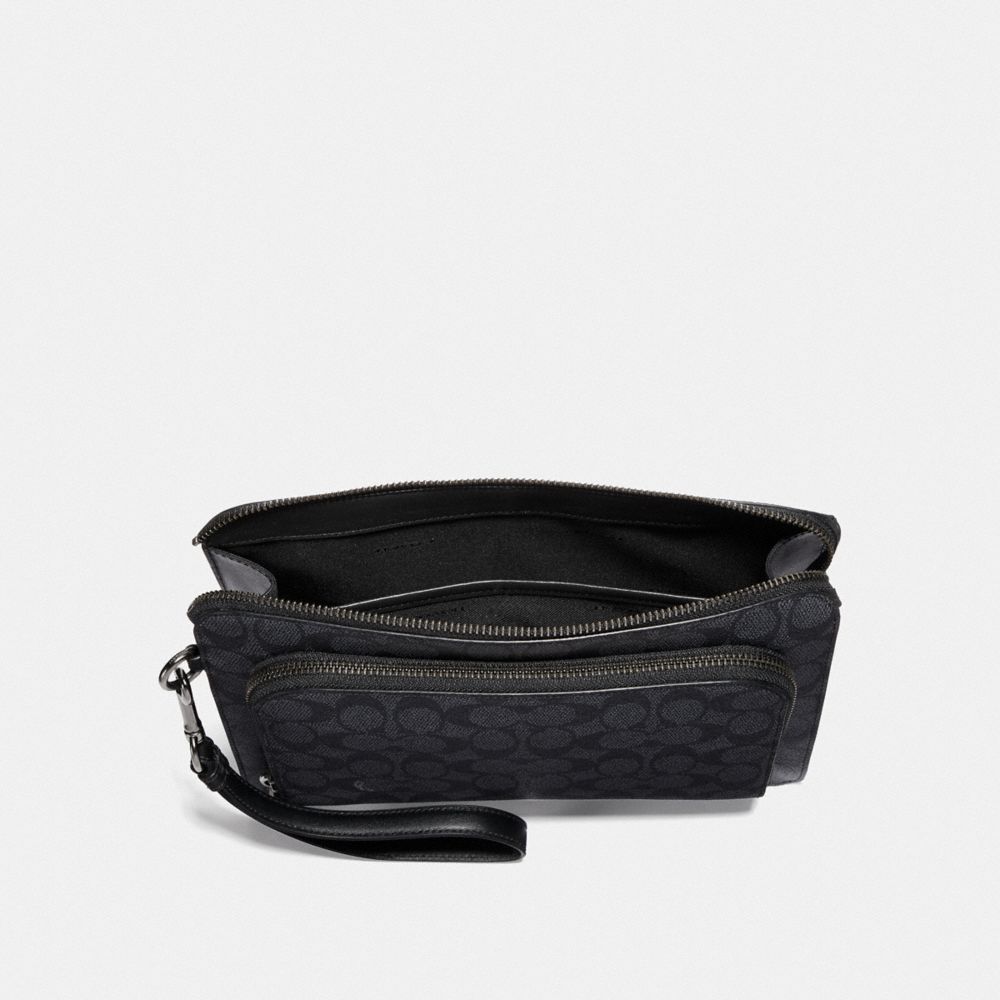 COACH®,Kennedy Pouch In Signature Canvas,,Inside View,Top View