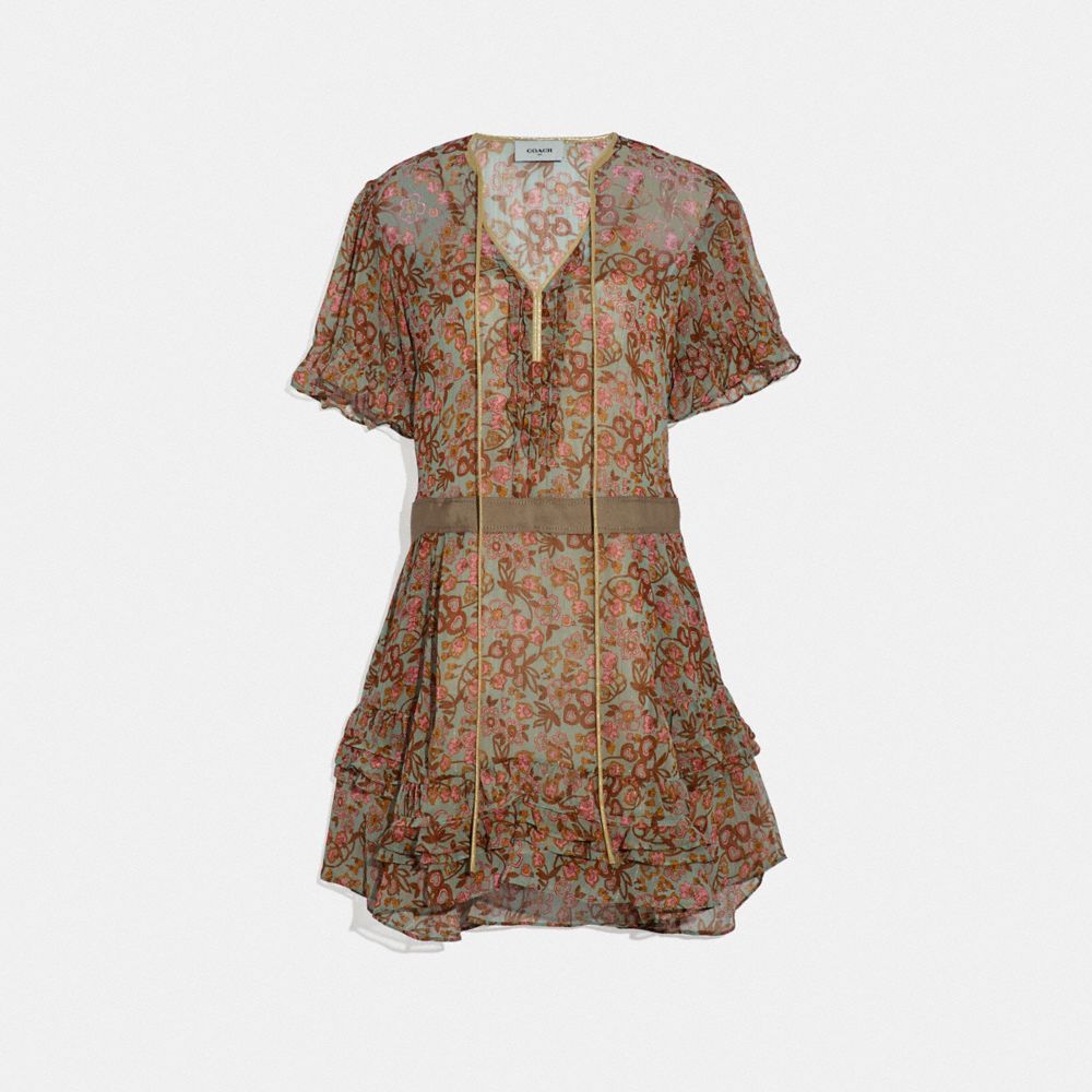 Retro Floral Print Dress