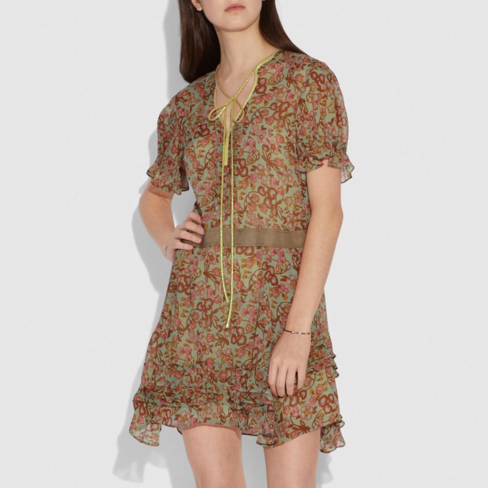 Retro Floral Print Dress