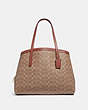 COACH®,CHARLIE CARRYALL 40 IN SIGNATURE CANVAS,pvc,Large,Brass/Tan/Rust,Front View