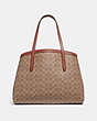 COACH®,CHARLIE CARRYALL 40 IN SIGNATURE CANVAS,pvc,Large,Brass/Tan/Rust,Back View