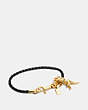 COACH®,BRAIDED CHARM FRIENDSHIP BRACELET,Mixed Material,Gold/Black,Front View