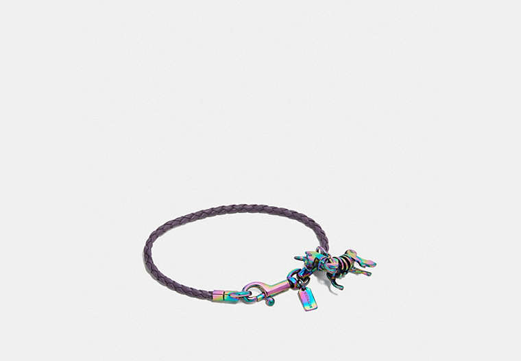 COACH®,BRAIDED CHARM FRIENDSHIP BRACELET,Mixed Material,S3/Dusty Lavender,Front View