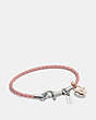 COACH®,BRAIDED CHARM FRIENDSHIP BRACELET,Mixed Material,Silver/Light Blush,Front View