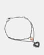 COACH®,SCALLOP HEART DOUBLE LAYER BRACELET,Metal,Rose Gold/Silver,Front View