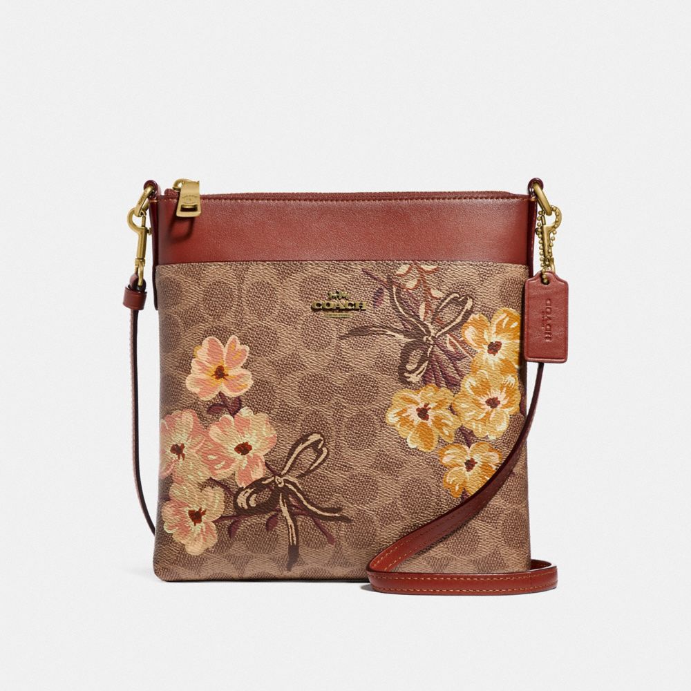 Kitt Messenger Crossbody In Signature Canvas With Prairie Floral Print