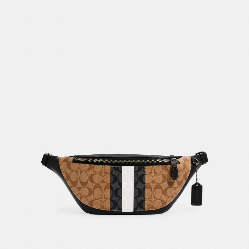 Leather Belt Bag With Signature Stripe