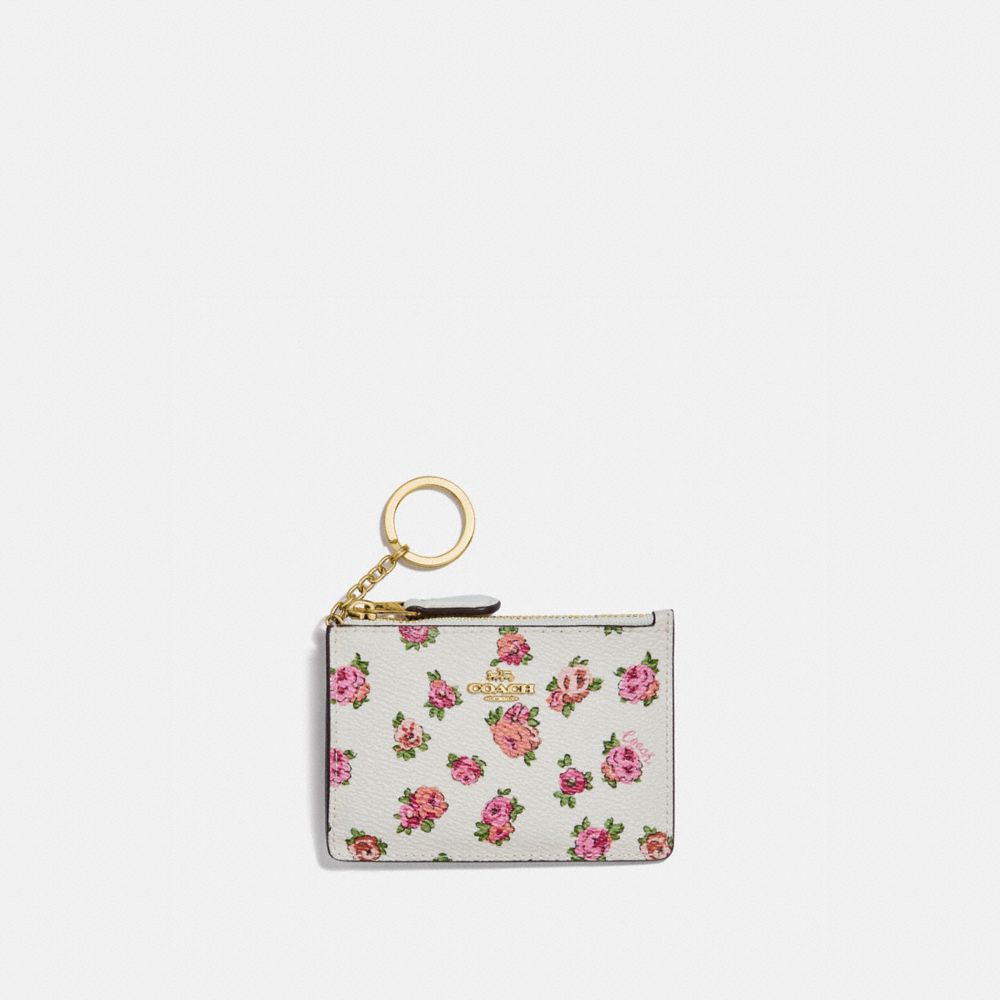 COACH®: Mini Skinny Id Case With Mini Vintage Rose Print