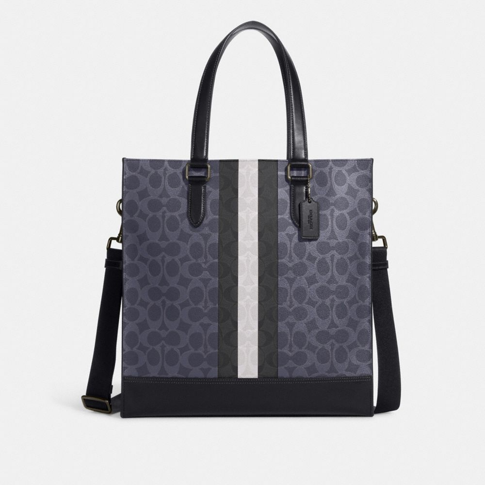 Coach Outlet City Tote In Blocked Signature Canvas in Purple