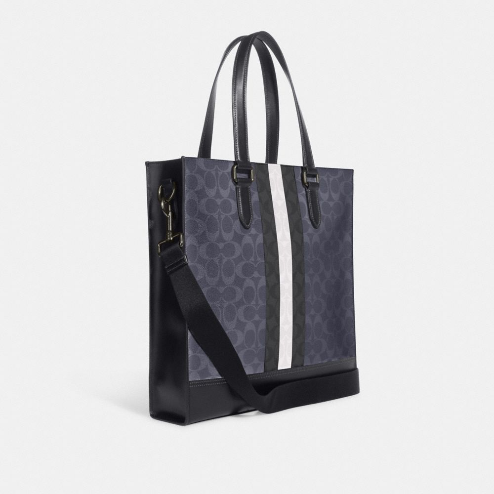 Jes tote with online varsity stripe