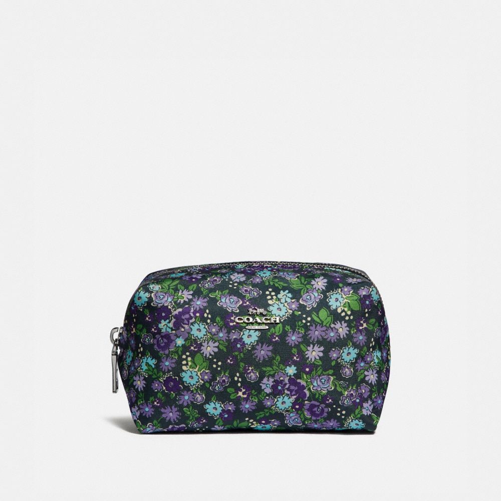 Small Boxy Cosmetic Case With Posey Cluster Print