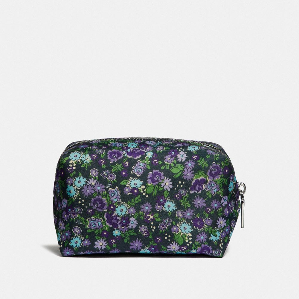 Small Boxy Cosmetic Case With Posey Cluster Print