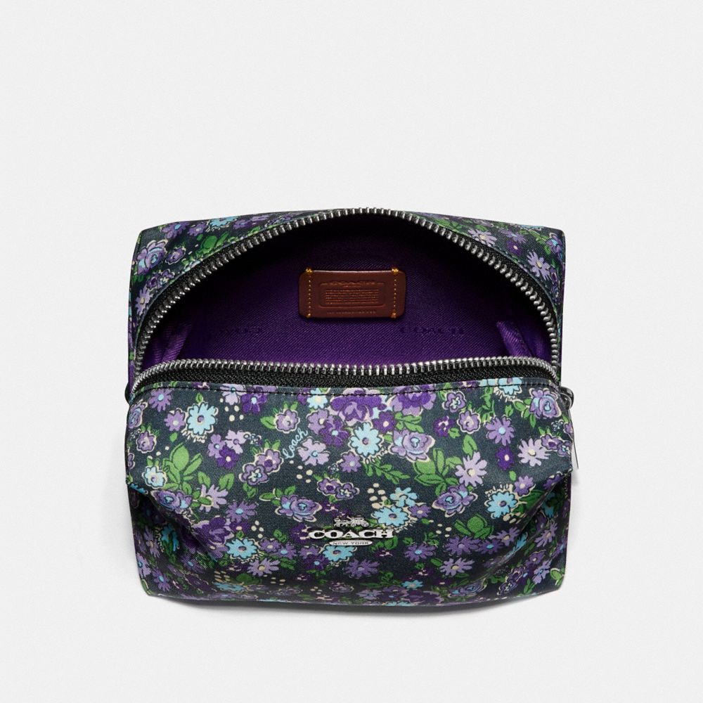 Small Boxy Cosmetic Case With Posey Cluster Print