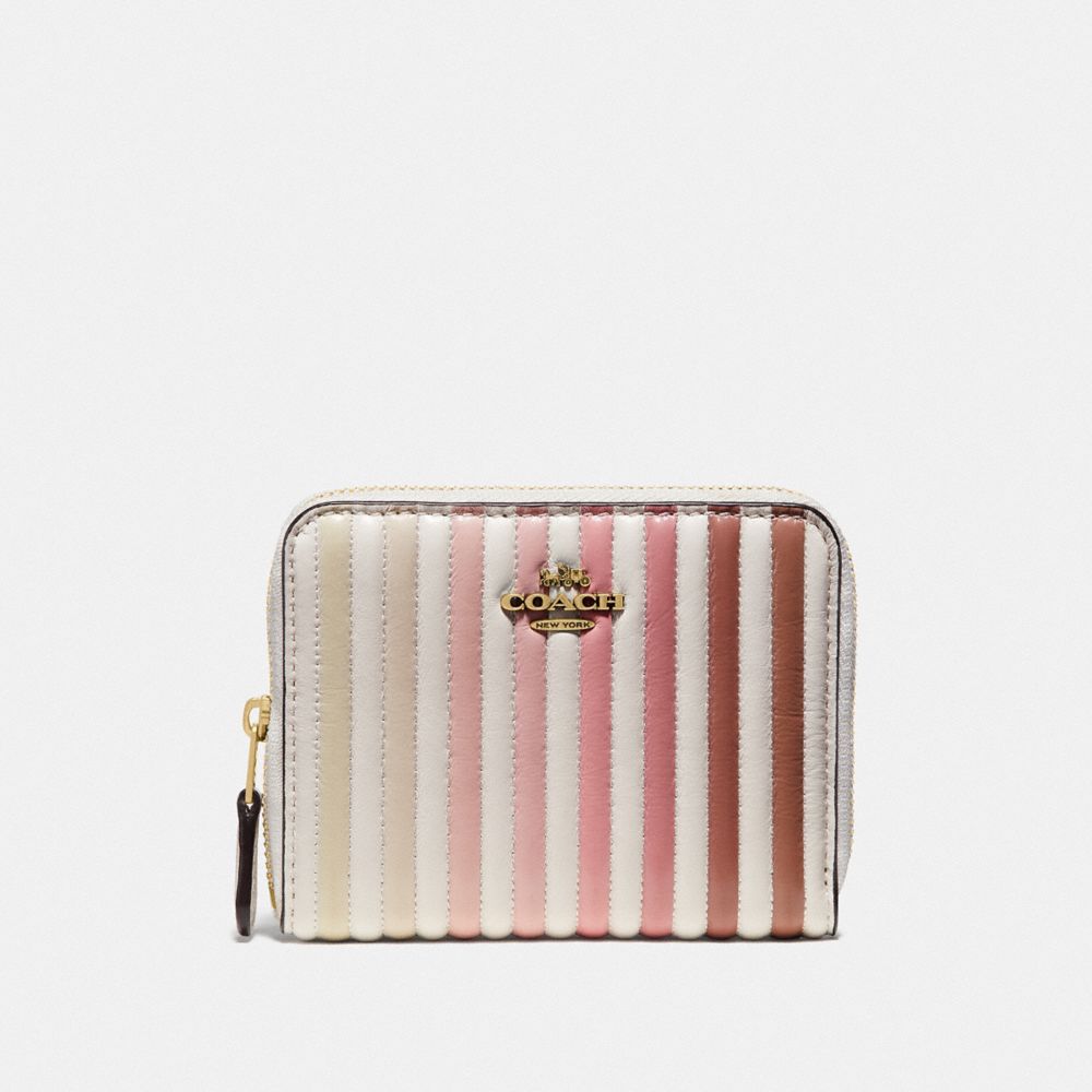 COACH COACH Small Zip Around Wallet With Ombre Quilting