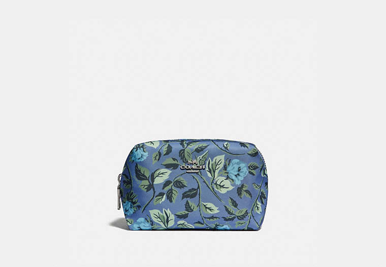 Small Boxy Cosmetic Case With Sleeping Rose Print