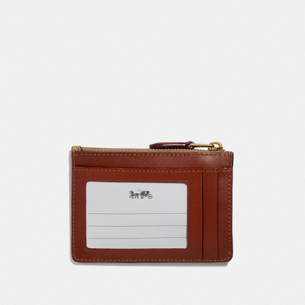 Coach Billfold Wallet In Colorblock Signature Canvas Brass/Tan/Rust