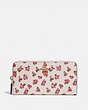 COACH®,ACCORDION ZIP WALLET WITH MINI VINTAGE ROSE PRINT,Coated Canvas,Gold/Chalk Vintage Rose,Front View
