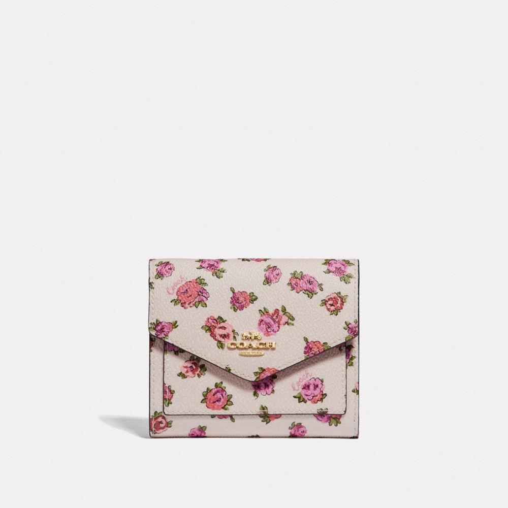 Small Wallet With Mini Vintage Rose Print